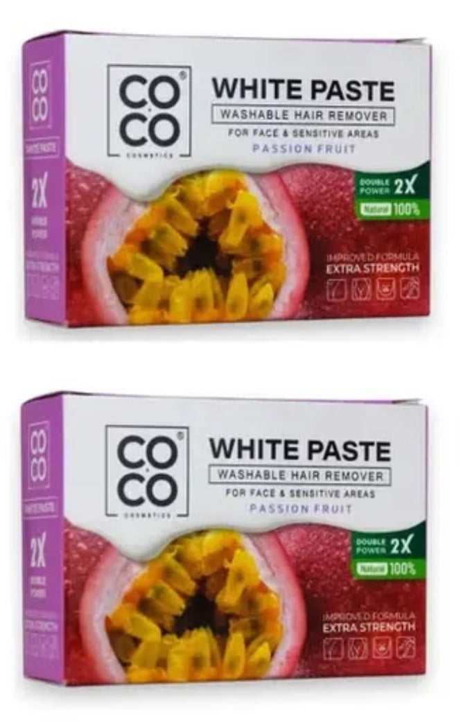 White Paste Washable Hair Remover For Face & Sensitive Areas Pssion Fruit 100g 2Pcs